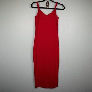 Zara red midi sheath dress-S